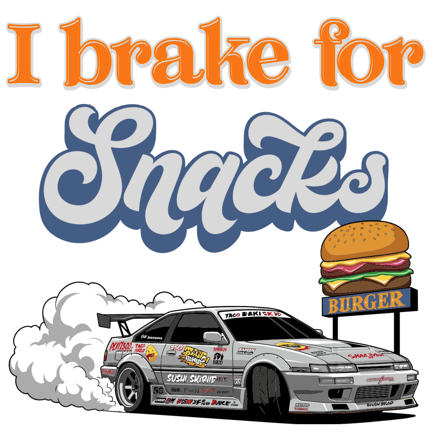 I Break For Snacks Vinyl Decal Car Sticker